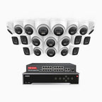 Annke H800 - 4K 32 Channel PoE Security System with 6 Bullet & 14 Turret Cameras, Human & Vehicle Detection, Color & IR Night Vision, Built-in Mic, RTSP Supported, 16-Port PoE Switch Included