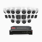 Annke H800 - 4K 32 Channel PoE Security System with 8 Bullet & 12 Turret Cameras, Human & Vehicle Detection, Color & IR Night Vision, Built-in Mic, RTSP Supported, 16-Port PoE Switch Included