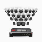 Annke H800 - 4K 32 Channel PoE Security System with 8 Bullet & 16 Turret Cameras, Human & Vehicle Detection, Color & IR Night Vision, Built-in Mic, RTSP Supported, 16-Port PoE Switch Included