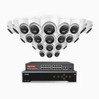 Annke H1200 - 4K 12MP 32 Channel 24 Cameras PoE Security System, Color & IR Night Vision, Human & Vehicle Detection, H.265+, Built-in Microphone, Max. 512 GB Local Storage, IP67