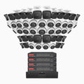 Annke H500 - 3K 64 Channel PoE Security System with 24 Bullet & 24 Turret Cameras, EXIR 2.0 Night Vision, Built-in Mic & SD Card Slot, Works with Alexa, 16-Port PoE Switch Included ,IP67 Waterproof, RTSP Supported