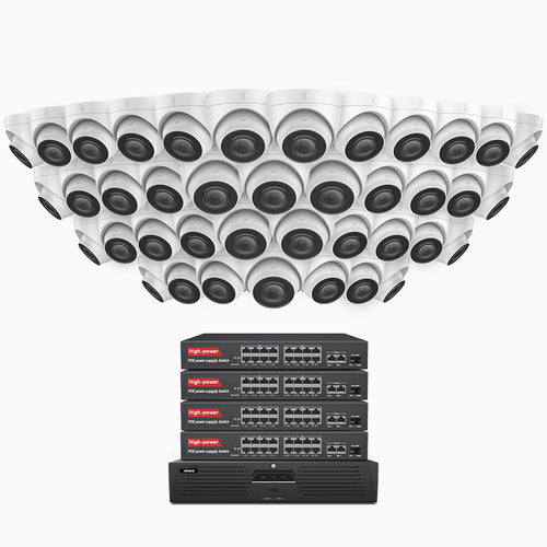 Annke H500 - 3K 64 Channel 40 Cameras PoE Security System, EXIR 2.0 Night Vision, Built-in Mic & SD Card Slot, Works with Alexa, 16-Port PoE Switch Included ,IP67 Waterproof, RTSP Supported