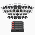 Annke H800X - 4K 64 Channel PoE Security System with 20 Bullet & 20 Turret Cameras, 1/1.8'' BSI Sensor, f/1.6 Aperture (0.003 Lux), Siren & Strobe Alarm,Two-Way Audio, Human & Vehicle Detection, Perimeter Protection, All-Metal Housing
