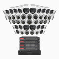 Annke H800X - 4K 64 Channel PoE Security System with 24 Bullet & 24 Turret Cameras, 1/1.8'' BSI Sensor, f/1.6 Aperture (0.003 Lux), Siren & Strobe Alarm,Two-Way Audio, Human & Vehicle Detection, Perimeter Protection, All-Metal Housing