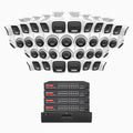 Annke H1200 - 4K 12MP 64 Channel PoE Security System with 20 Bullet & 20 Turret Cameras, Color & IR Night Vision, Human & Vehicle Detection, H.265+, Built-in Microphone, Max. 512 GB Local Storage, IP67