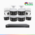Annke NightChroma NDK800 – 4K 16 Channel Panoramic Dual Lens PoE Security System with 6 Bullet & 2 Turret Cameras, f/1.0 Super Aperture, Acme Color Night Vision, Active Siren and Strobe, Human & Vehicle Detection, Built-in Mic ,Two-Way Audio