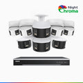 Annke NightChroma NDK800 – 4K 16 Channel Panoramic Dual Lens PoE Security System with 4 Bullet & 4 Turret Cameras, f/1.0 Super Aperture, Acme Color Night Vision, Active Siren and Strobe, Human & Vehicle Detection, Built-in Mic ,Two-Way Audio