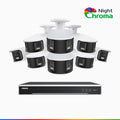 Annke NightChroma NDK800 – 4K 16 Channel 8 Panoramic Dual Lens Cameras PoE Security System, f/1.0 Super Aperture, Acme Color Night Vision, Active Siren and Strobe, Human & Vehicle Detection, 2CH 4K Decoding Capability, Built-in Mic ,Two-Way Audio