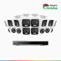 Annke NightChroma NCK800 – 4K 16 Channel PoE Security System with 10 Bullet & 6 Turret Cameras, f/1.0 Super Aperture, Color Night Vision, 2CH 4K Decoding Capability, Human & Vehicle Detection, Intelligent Behavior Analysis, Built-in Mic, 124° FoV