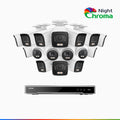 Annke NightChroma NCK800 – 4K 16 Channel PoE Security System with 12 Bullet & 4 Turret Cameras, f/1.0 Super Aperture, Color Night Vision, 2CH 4K Decoding Capability, Human & Vehicle Detection, Intelligent Behavior Analysis, Built-in Mic, 124° FoV