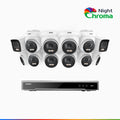 Annke NightChroma NCK800 – 4K 16 Channel PoE Security System with 2 Bullet & 10 Turret Cameras, f/1.0 Super Aperture, Color Night Vision, 2CH 4K Decoding Capability, Human & Vehicle Detection, Intelligent Behavior Analysis, Built-in Mic, 124° FoV