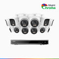 Annke NightChroma NCK800 – 4K 16 Channel PoE Security System with 4 Bullet & 8 Turret Cameras, f/1.0 Super Aperture, Color Night Vision, 2CH 4K Decoding Capability, Human & Vehicle Detection, Intelligent Behavior Analysis, Built-in Mic, 124° FoV