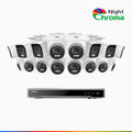 Annke NightChroma NCK800 – 4K 16 Channel PoE Security System with 6 Bullet & 10 Turret Cameras, f/1.0 Super Aperture, Color Night Vision, 2CH 4K Decoding Capability, Human & Vehicle Detection, Intelligent Behavior Analysis, Built-in Mic, 124° FoV