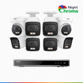 Annke NightChroma NCK800 – 4K 16 Channel PoE Security System with 6 Bullet & 2 Turret Cameras, f/1.0 Super Aperture, Color Night Vision, 2CH 4K Decoding Capability, Human & Vehicle Detection, Intelligent Behavior Analysis, Built-in Mic, 124° FoV