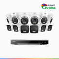 Annke NightChroma NCK800 – 4K 16 Channel PoE Security System with 6 Bullet & 6 Turret Cameras, f/1.0 Super Aperture, Color Night Vision, 2CH 4K Decoding Capability, Human & Vehicle Detection, Intelligent Behavior Analysis, Built-in Mic, 124° FoV