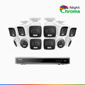 Annke NightChroma NCK800 – 4K 16 Channel PoE Security System with 8 Bullet & 4 Turret Cameras, f/1.0 Super Aperture, Color Night Vision, 2CH 4K Decoding Capability, Human & Vehicle Detection, Intelligent Behavior Analysis, Built-in Mic, 124° FoV