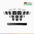Annke NightChroma NCK800 – 4K 16 Channel PoE Security System with 8 Bullet & 8 Turret Cameras, f/1.0 Super Aperture, Color Night Vision, 2CH 4K Decoding Capability, Human & Vehicle Detection, Intelligent Behavior Analysis, Built-in Mic, 124° FoV