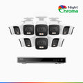 Annke NightChroma NCK800 – 4K 16 Channel 12 Cameras PoE Security System, f/1.0 Super Aperture, Color Night Vision, 2CH 4K Decoding Capability, Human & Vehicle Detection, Intelligent Behavior Analysis, Built-in Mic, 124° FoV, All-Metal Housing