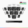 Annke NightChroma NCK800 – 4K 16 Channel 16 Cameras PoE Security System, f/1.0 Super Aperture, Color Night Vision, 2CH 4K Decoding Capability, Human & Vehicle Detection, Intelligent Behavior Analysis, Built-in Mic, 124° FoV, All-Metal Housing