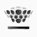 Annke H800X - 4K 16 Channel PoE Security System with 12 Bullet & 4 Turret Cameras, 1/1.8'' BSI Sensor, f/1.6 Aperture (0.003 Lux), Siren & Strobe Alarm,Two-Way Audio, Human & Vehicle Detection, Perimeter Protection, All-Metal Housing