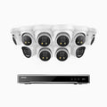 Annke H800X - 4K 16 Channel PoE Security System with 2 Bullet & 8 Turret Cameras, 1/1.8'' BSI Sensor, f/1.6 Aperture (0.003 Lux), Siren & Strobe Alarm,Two-Way Audio, Human & Vehicle Detection, Perimeter Protection, All-Metal Housing
