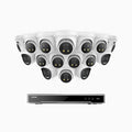 Annke H800X - 4K 16 Channel PoE Security System with 4 Bullet & 12 Turret Cameras, 1/1.8'' BSI Sensor, f/1.6 Aperture (0.003 Lux), Siren & Strobe Alarm,Two-Way Audio, Human & Vehicle Detection, Perimeter Protection, All-Metal Housing