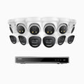 Annke H800X - 4K 16 Channel PoE Security System with 6 Bullet & 6 Turret Cameras, 1/1.8'' BSI Sensor, f/1.6 Aperture (0.003 Lux), Siren & Strobe Alarm,Two-Way Audio, Human & Vehicle Detection, Perimeter Protection, All-Metal Housing
