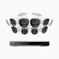 Annke H800X - 4K 16 Channel PoE Security System with 8 Bullet & 2 Turret Cameras, 1/1.8'' BSI Sensor, f/1.6 Aperture (0.003 Lux), Siren & Strobe Alarm,Two-Way Audio, Human & Vehicle Detection, Perimeter Protection, All-Metal Housing