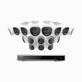 Annke H800X - 4K 16 Channel PoE Security System with 8 Bullet & 8 Turret Cameras, 1/1.8'' BSI Sensor, f/1.6 Aperture (0.003 Lux), Siren & Strobe Alarm,Two-Way Audio, Human & Vehicle Detection, Perimeter Protection, All-Metal Housing