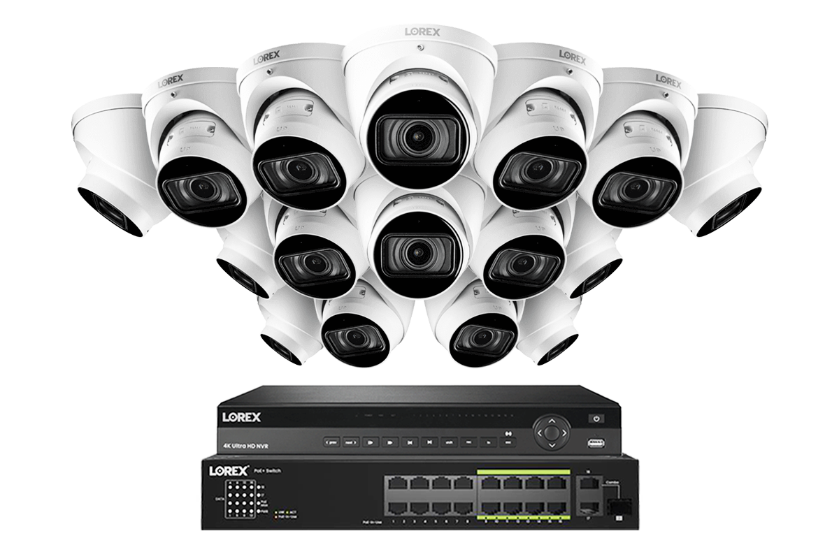 Lorex Elite Series 32-Channel (8TB) 4K IP System with Nocturnal N4 Lite Turret Cameras and PoE Switch