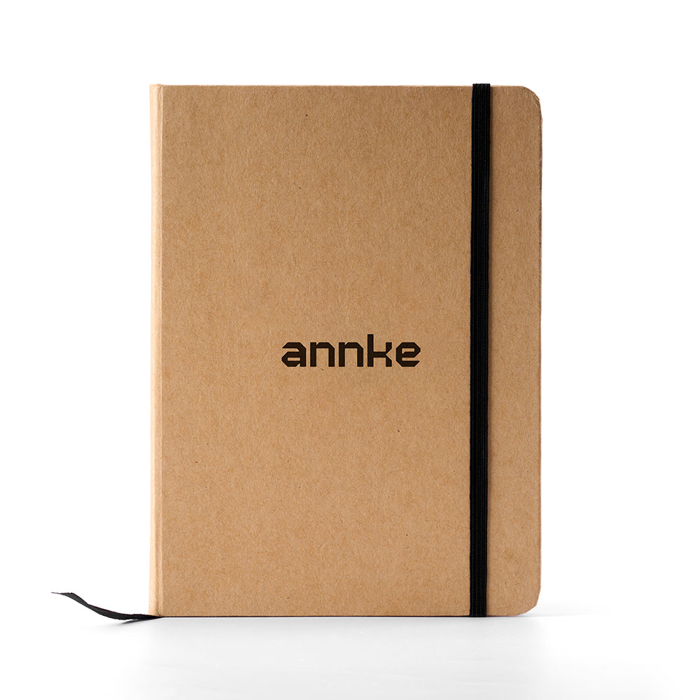 Annke Minimalist Kraft Paper Notebook with Elastic Band – Vintage Aesthetic Journal for Students, Writers, and Office Use – Hardcover Travel Diary, Meeting Notes Pad, 80 Sheets – A5 Size