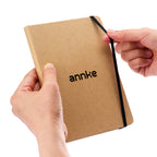 Annke Minimalist Kraft Paper Notebook with Elastic Band – Vintage Aesthetic Journal for Students, Writers, and Office Use – Hardcover Travel Diary, Meeting Notes Pad, 80 Sheets – A5 Size