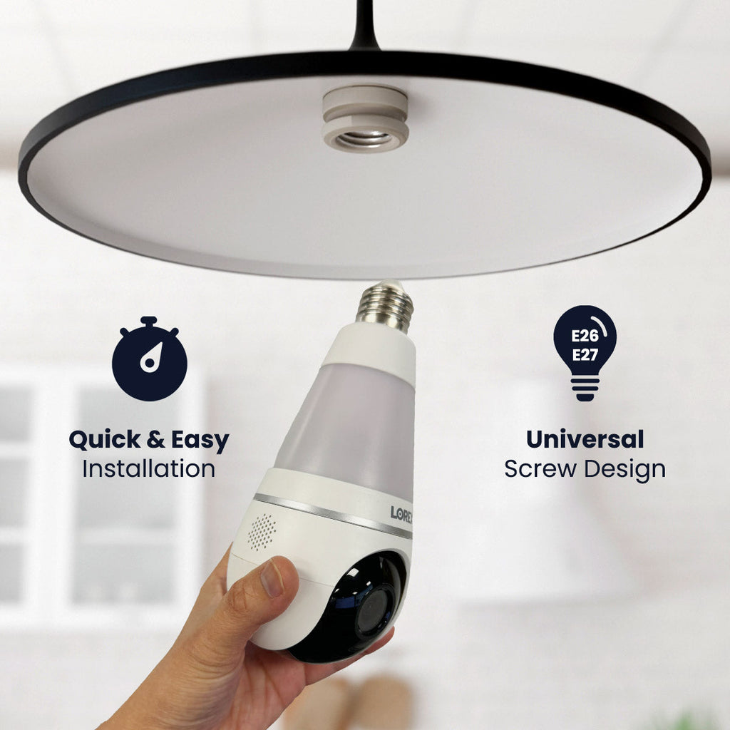 Lorex 2K Wi-Fi Smart Lightbulb Camera (Cloud-Enabled)