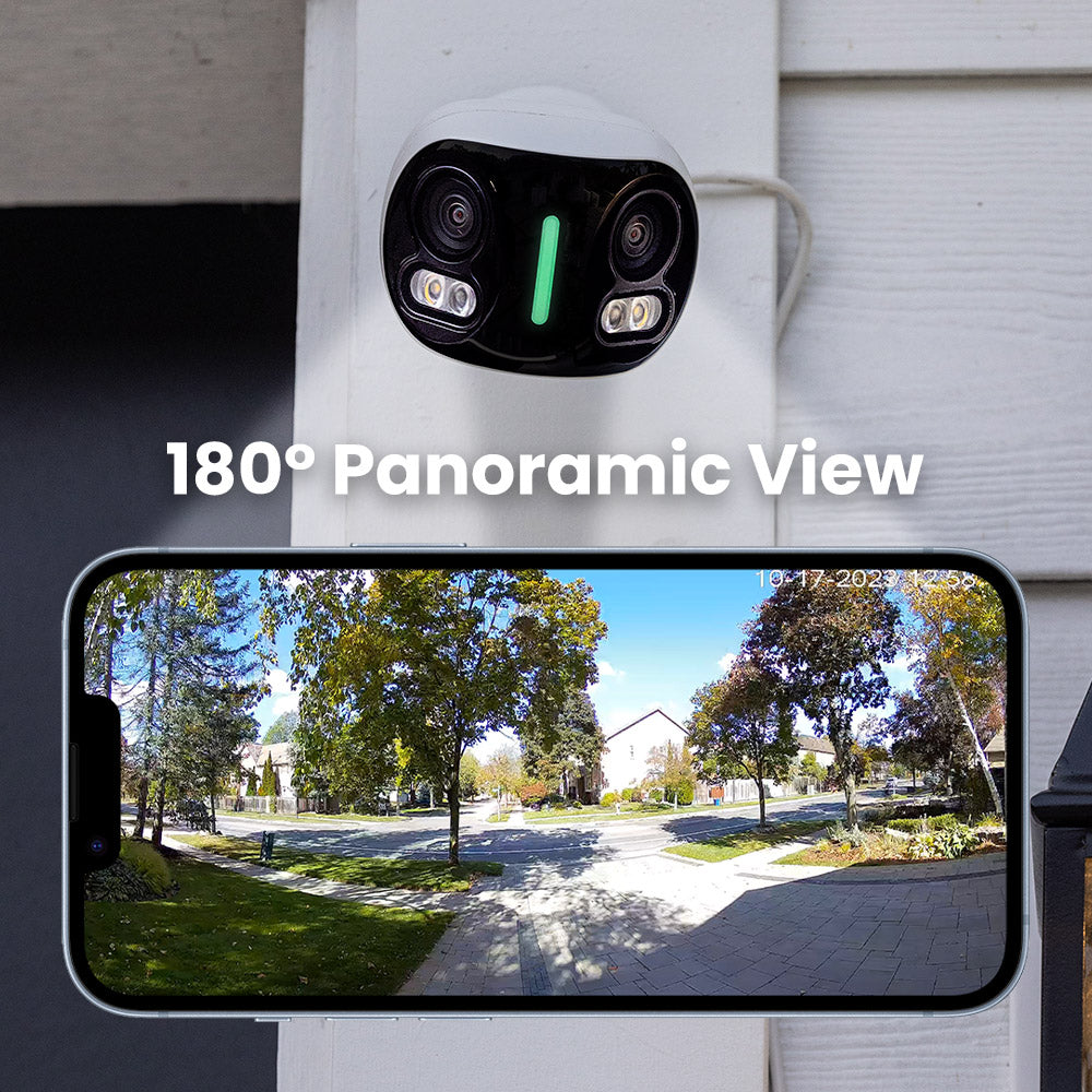 Lorex Halo Series H20 4K IP Wired Dual Lens Security Camera with Smart Security Lighting and Smart Motion Detection