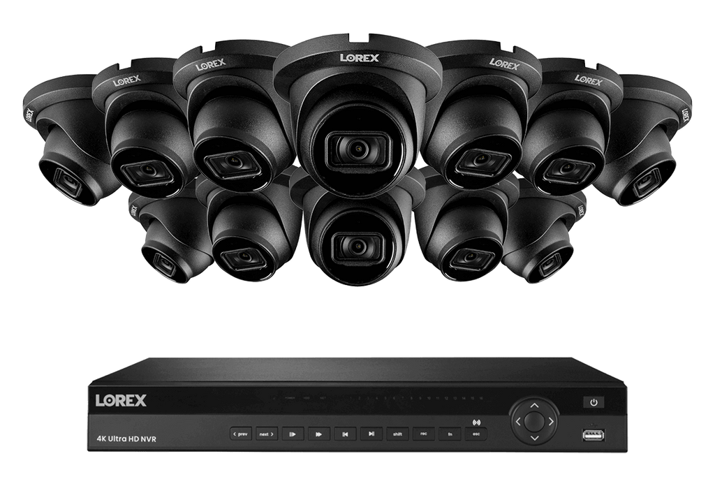 SET OF 12 - Lorex Elite Series NVR with N3 (Nocturnal Series) IP DOME Cameras - 4K 16-Channel 4TB Wired System