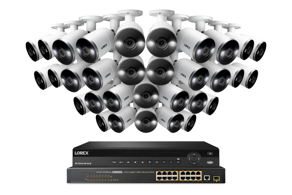 Lorex Elite Series NVR with IP Bullet Cameras - 4K 32-Channel 8TB Wired System
