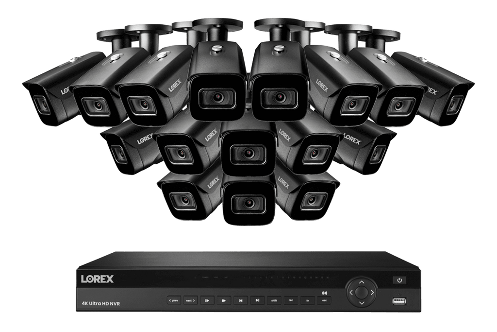 SET OF 8 - Lorex Elite Series NVR with N3 (Nocturnal Series) IP BULLET Cameras - 4K 16-Channel 4TB Wired System