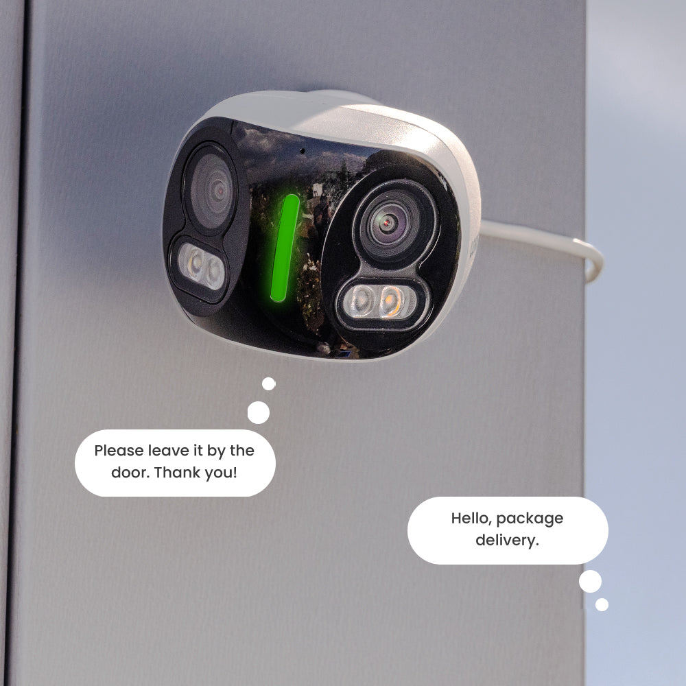 Lorex Halo Series H20 4K IP Wired Dual Lens Security Camera with Smart Security Lighting and Smart Motion Detection