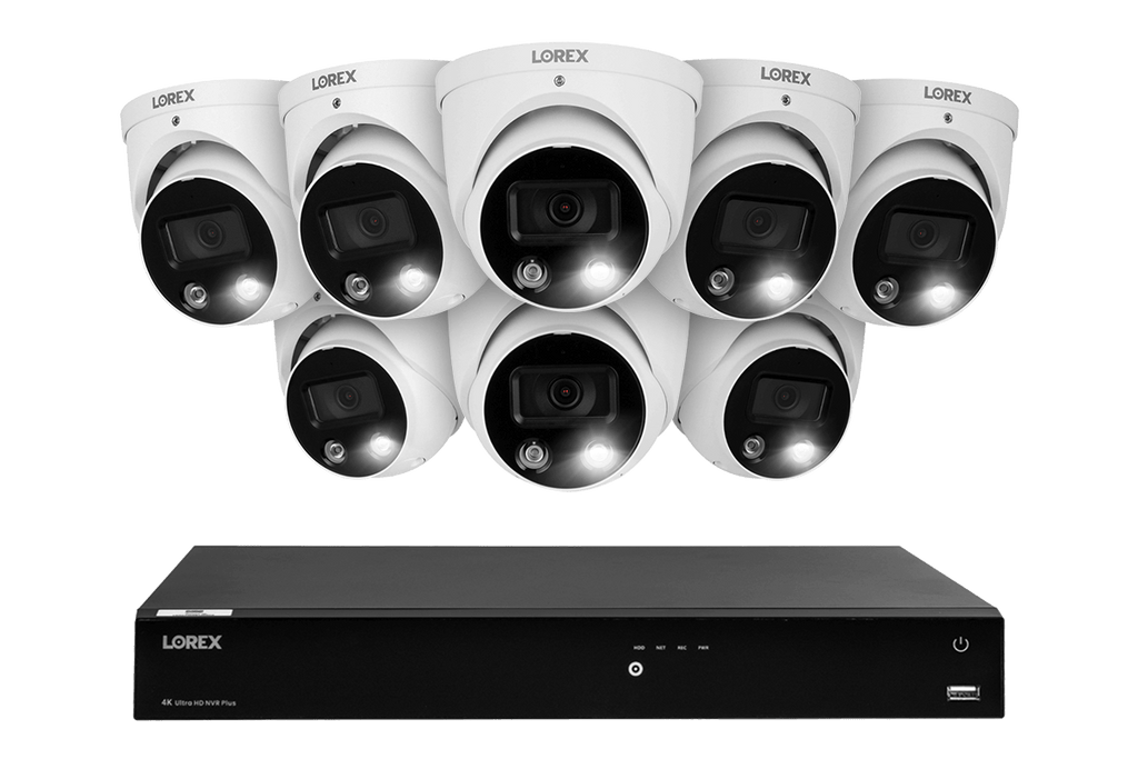 Lorex Fusion Series 4K 16 Camera Capable (Wired or Fusion Wi-Fi) 4TB Wired NVR System with H13 IP Dome Cameras