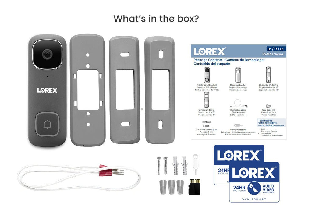 Lorex 1080p Wired Video Doorbell with Wi-Fi Chimebox